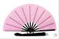 Boots On Ground Line Dancing - Light Pink Hand Fan - Folding Hand Fan, Fan With Black Ribs, Pink Clack Fan, Decorative Hand Fan