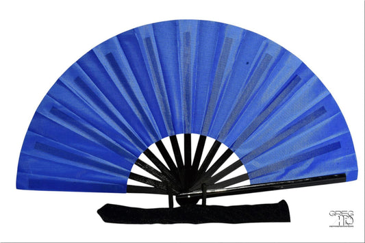Boots On Ground Line Dancing Hand Fan - Blue Clack Fan, Solid Color Hand Fan, Decorative Hand Fan, Festival Folding Fan