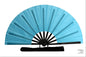 Boots On Ground Line Dancing Hand Fan - Bright Blue Clack Fan, Solid Color Hand Fan, Decorative Hand Fan, Festival Folding Fan