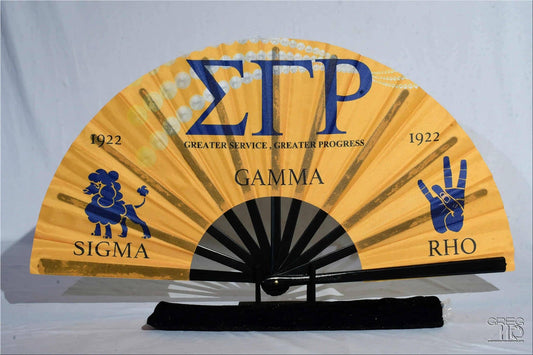 Sigma Gamma Rho Hand Clack Fan – Since 1922 | SGRho Folding Fan | Sorority Greek Paraphernalia