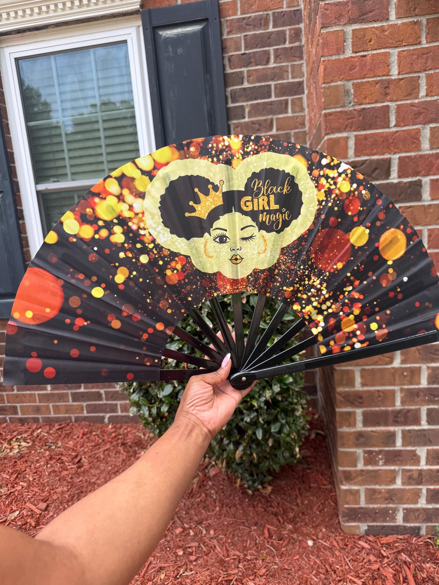 Black Girl Magic Folding Hand Fan  , Melanin Poppin Fan, Clack Fan for Summer, Events, or Gifts