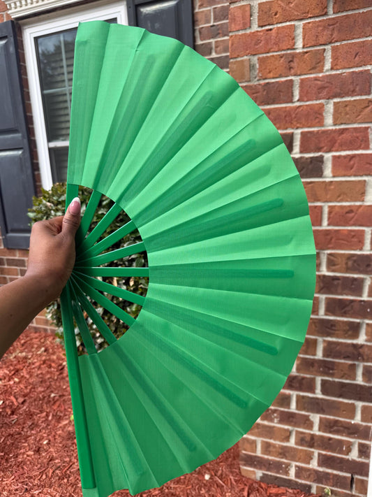 Handheld Folding Fan for Boots On Ground Line Dancing - Green Clack Fan, Decorative Hand Fan, Folding Line Fan