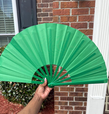 Handheld Folding Fan for Boots On Ground Line Dancing - Green Clack Fan, Decorative Hand Fan, Folding Line Fan