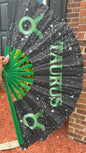 Taurus Zodiac Folding Fan - Starry Cosmic Hand Fan