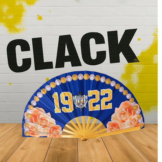Sigma Gamma Rho Hand Clack Fan  Since 1922 | SGRho Folding Fan | Sorority Greek Paraphernalia