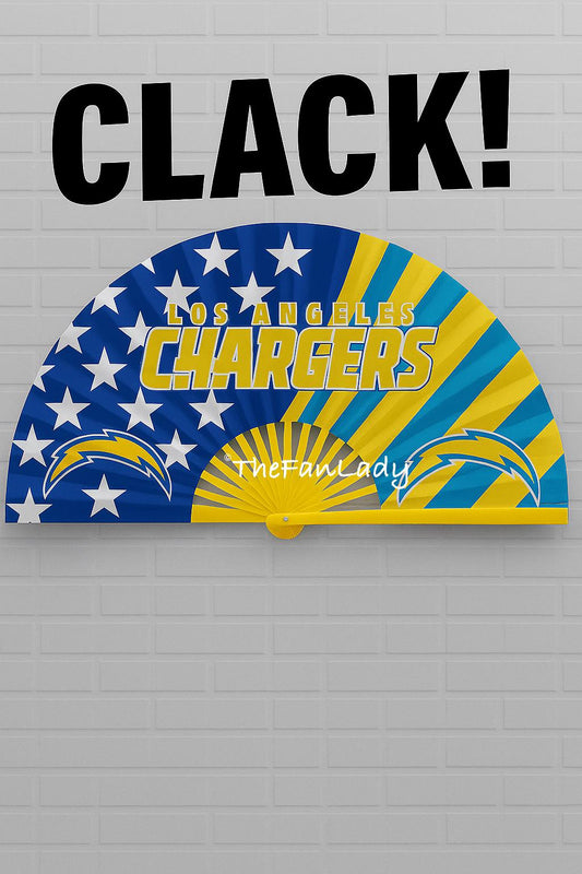 Los Angeles Chargers Folding Hand Fan | Custom Sports Fan | Game Day Accessory | NFL Clack Fan