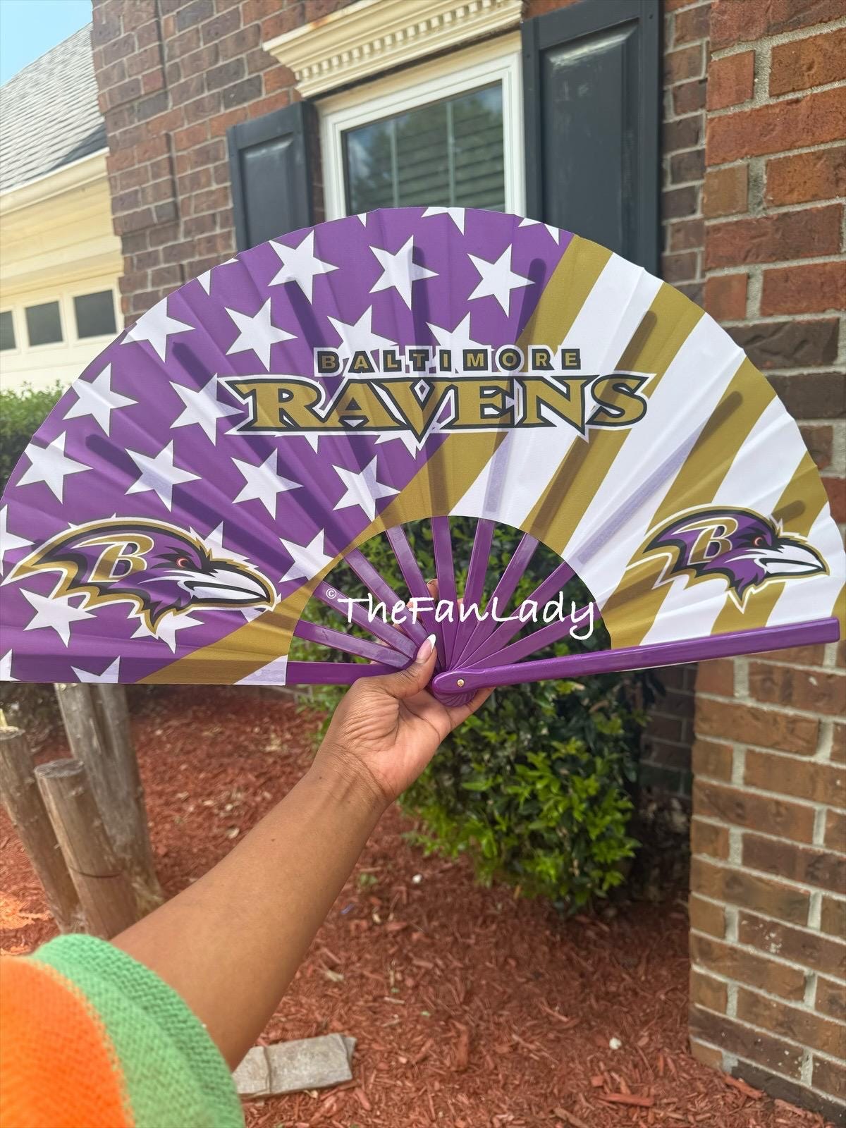 Baltimore Ravens Folding Hand Fan | NFL Clack Fan | Game Day Accessory | Ravens Tailgate Gear