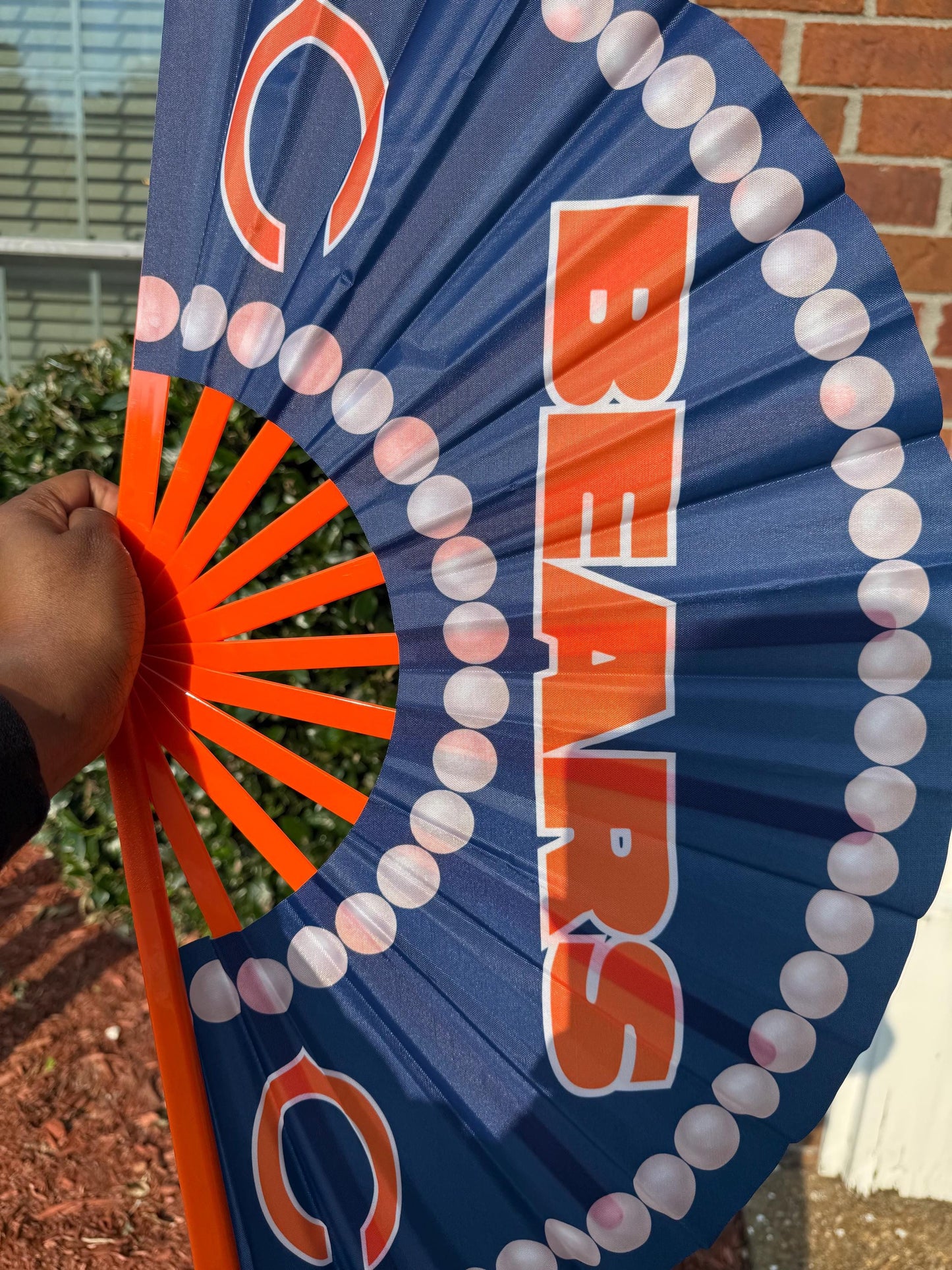 Chicago Bears Handheld Clack Fan  Custom Pearl Trim Folding NFL Fan | Game Day Accessory