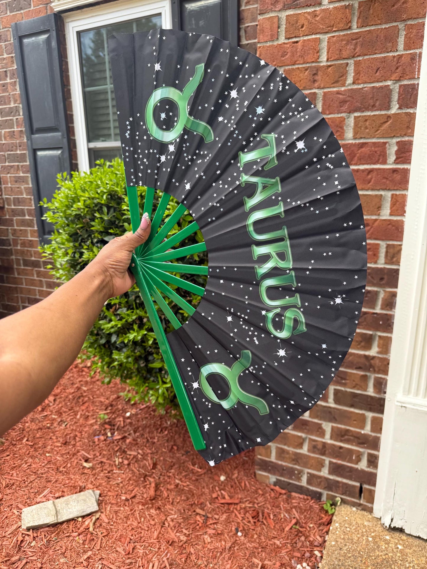 Taurus Zodiac Folding Fan - Starry Cosmic Hand Fan