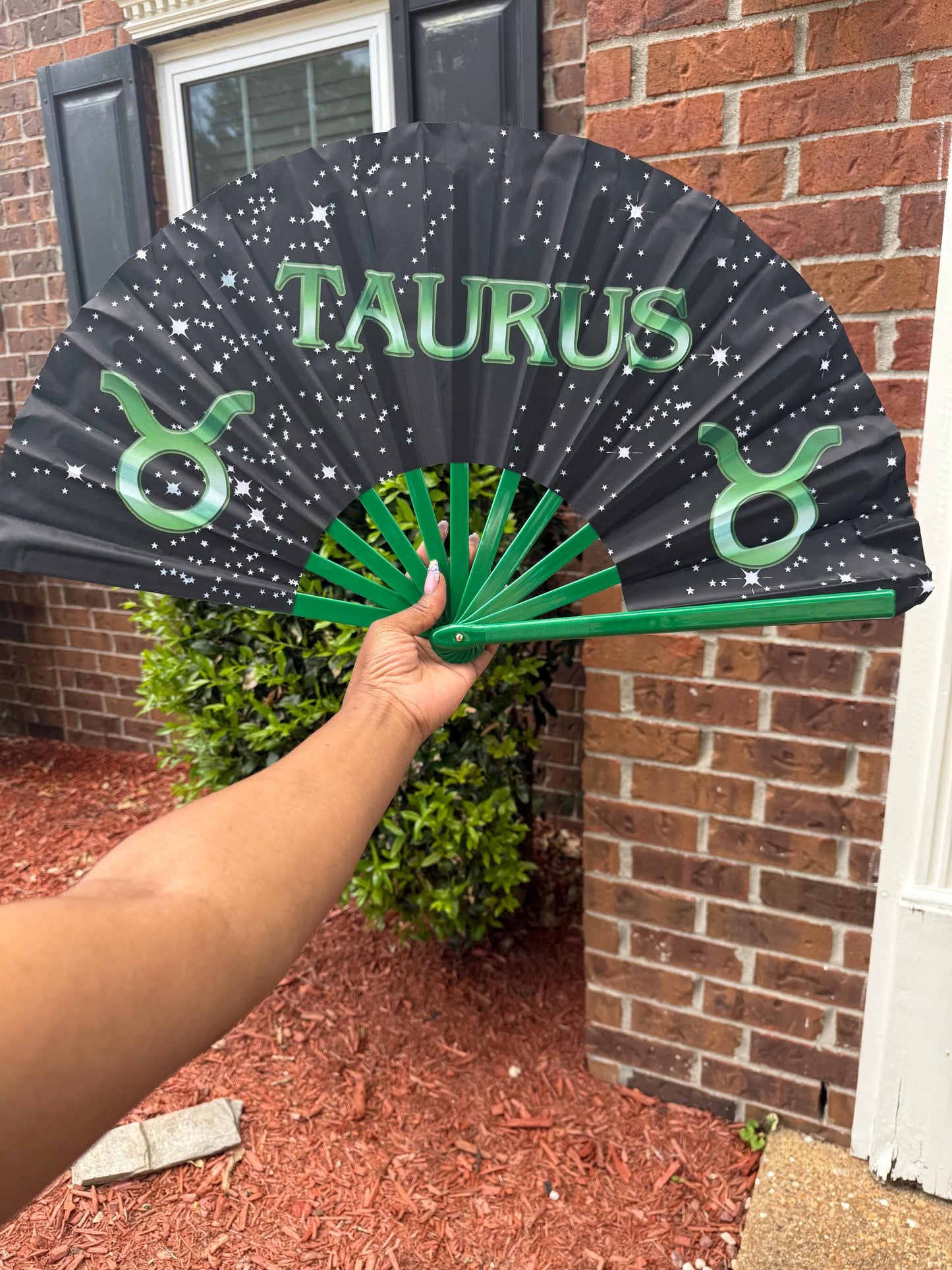 Taurus Zodiac Folding Fan - Starry Cosmic Hand Fan