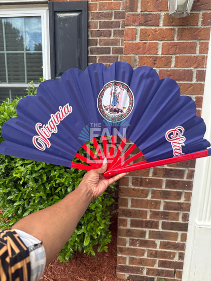 Virginia Folding Fan, VA State Flag Hand fan