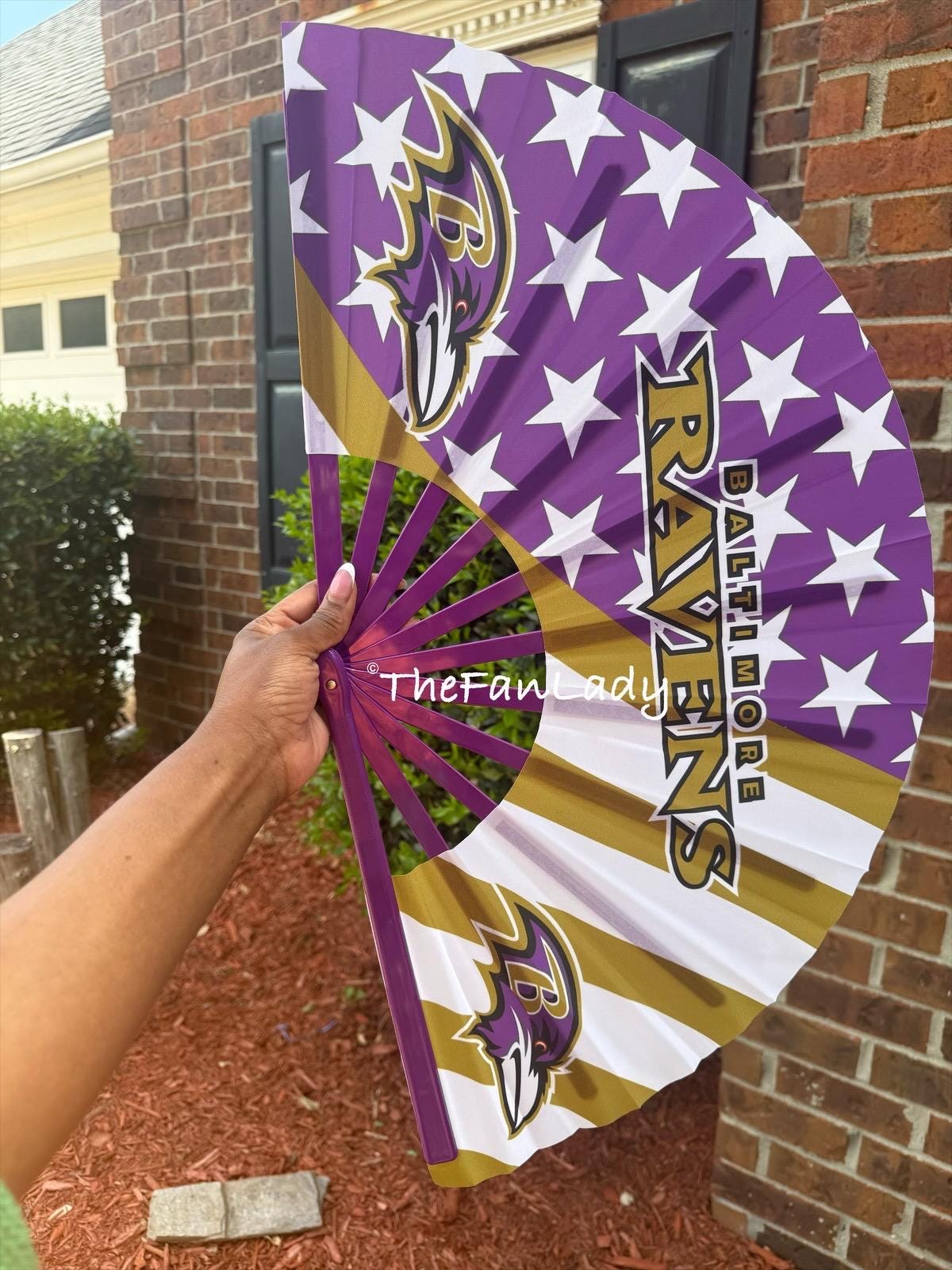 Baltimore Ravens Folding Hand Fan | NFL Clack Fan | Game Day Accessory | Ravens Tailgate Gear