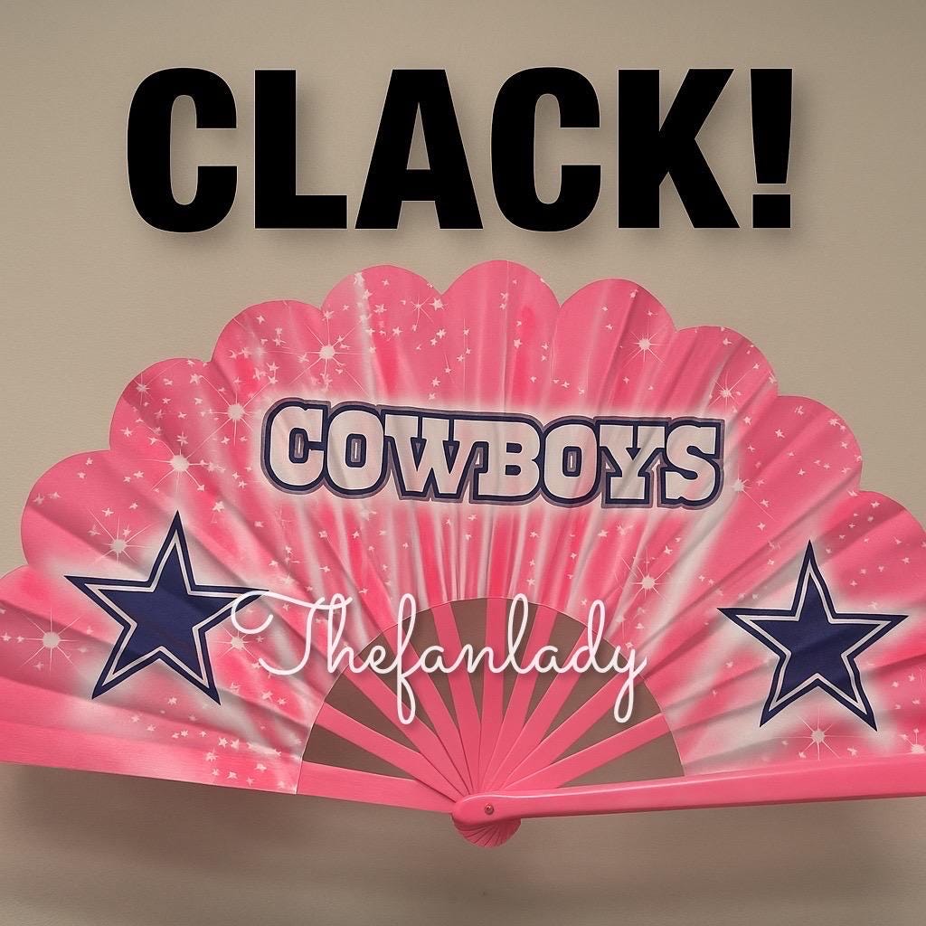 Pink Dallas Cowboys Folding Clack Fan