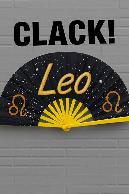 New Design! Leo Zodiac Sign Folding Fan - Starry Cosmic Hand Fan, Leo Birthday Gift