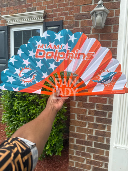 Miami Dolphins Handheld Folding Fan, Football Game Day