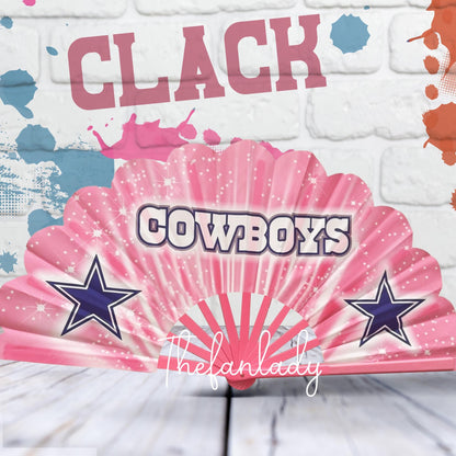 Pink Dallas Cowboys Folding Clack Fan