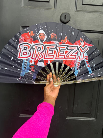 Breezy Handheld Folding Fan - Large Performance Rave Clack Fan