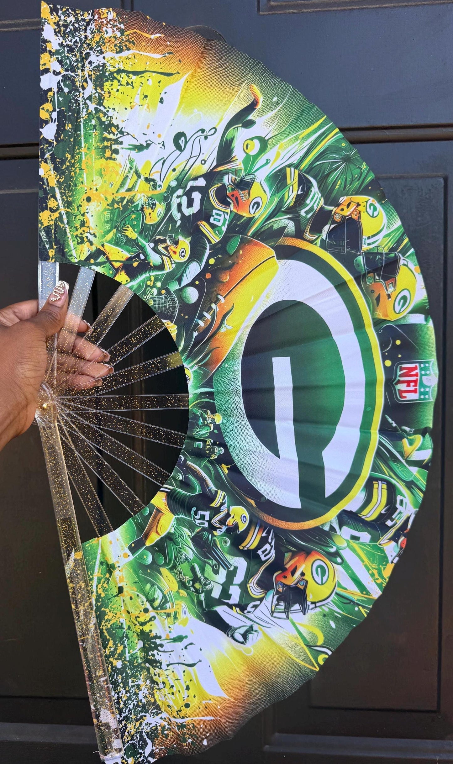 Green Bay Packers Handheld Folding Clack Fan