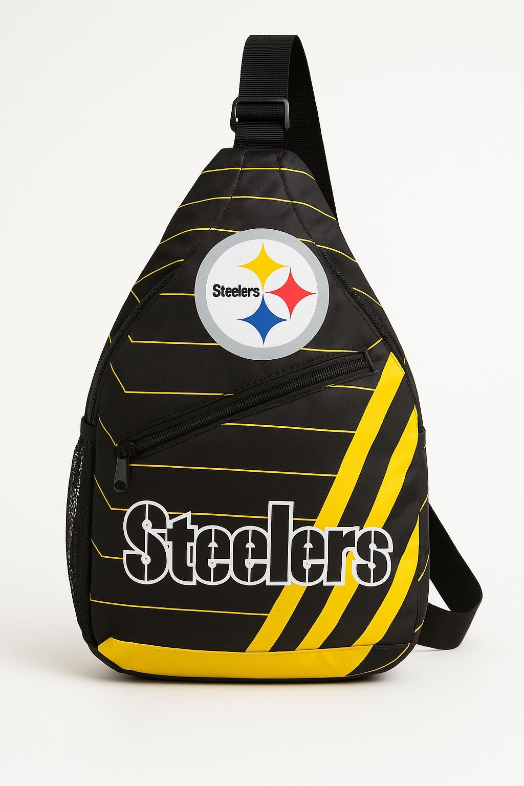 Pittsburgh Steelers Sling Backpack -  Black and Yellow Bag Stylish Lightweight Travel