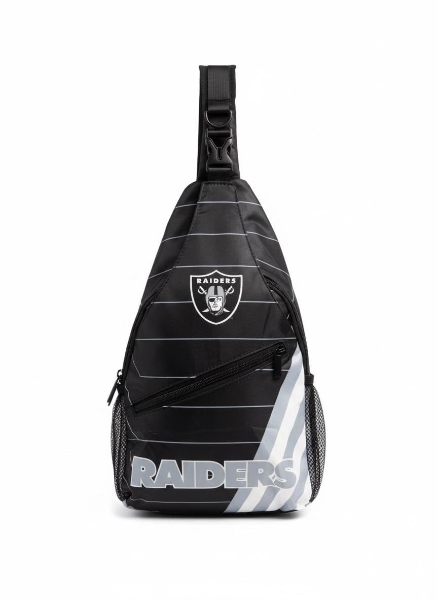 Las Vegas Raiders Sling Backpack NFL Black Crossbody Bag Fan Gear