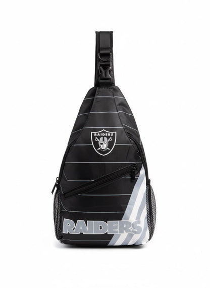 Las Vegas Raiders Sling Backpack NFL Black Crossbody Bag Fan Gear