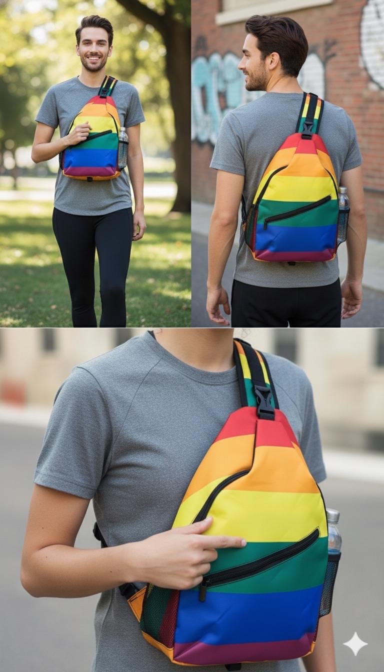 Rainbow Pride Crossbody Sling Bag