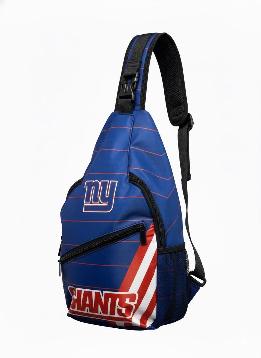NY Giants Sling Backpack for Men Women | Crossbody Shoulder Bag