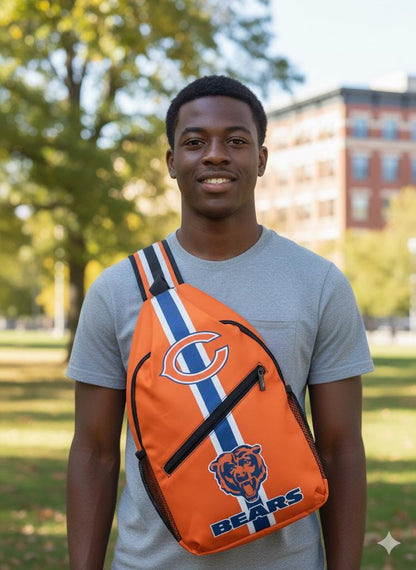 Chicago Bears Sling Backpack | Orange & Navy Crossbody Bag |