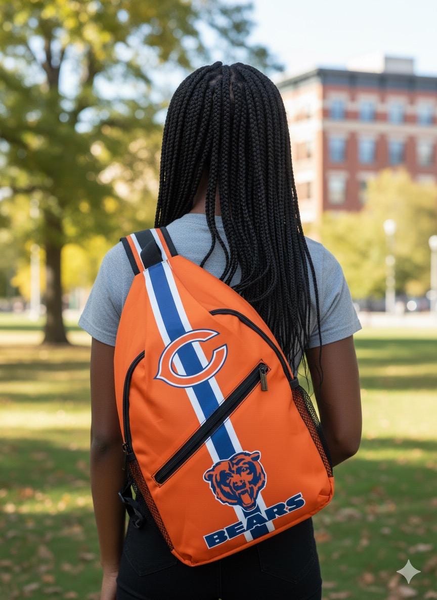 Chicago Bears Sling Backpack | Orange & Navy Crossbody Bag |