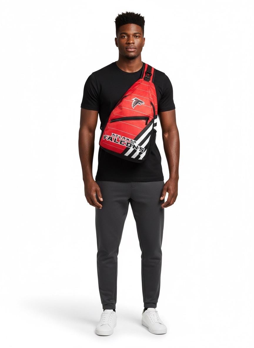 Atlanta Falcons Sling Backpack NFL  - Crossbody Bag/Travel Shoulder Bag