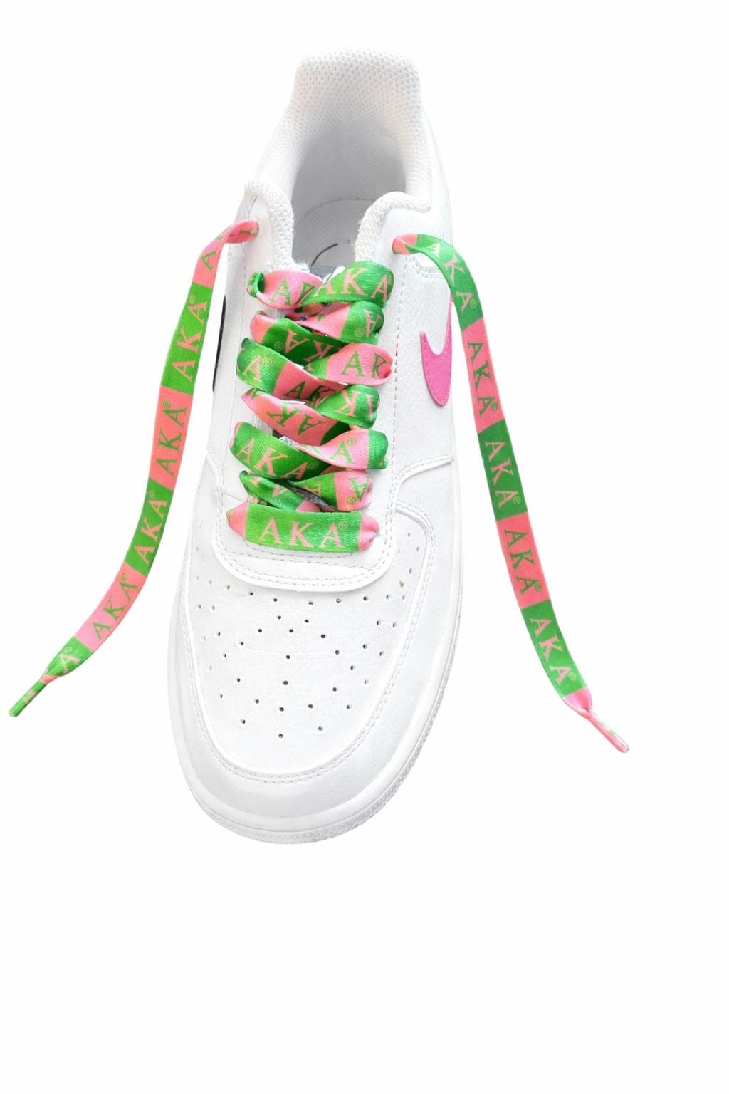 Alpha Kappa Alpha Sorority Shoe Laces AKA Pink Green 125x1.2cm