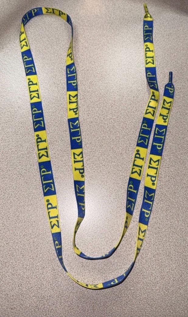 Sigma Gamma Rho Sorority Shoe Laces Royal Blue Gold 125x1.2cm