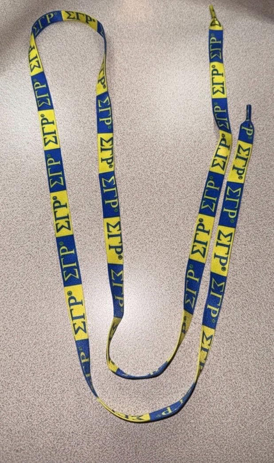 Sigma Gamma Rho Sorority Shoe Laces Royal Blue Gold 125x1.2cm