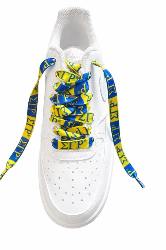 Sigma Gamma Rho Sorority Shoe Laces Royal Blue Gold 125x1.2cm