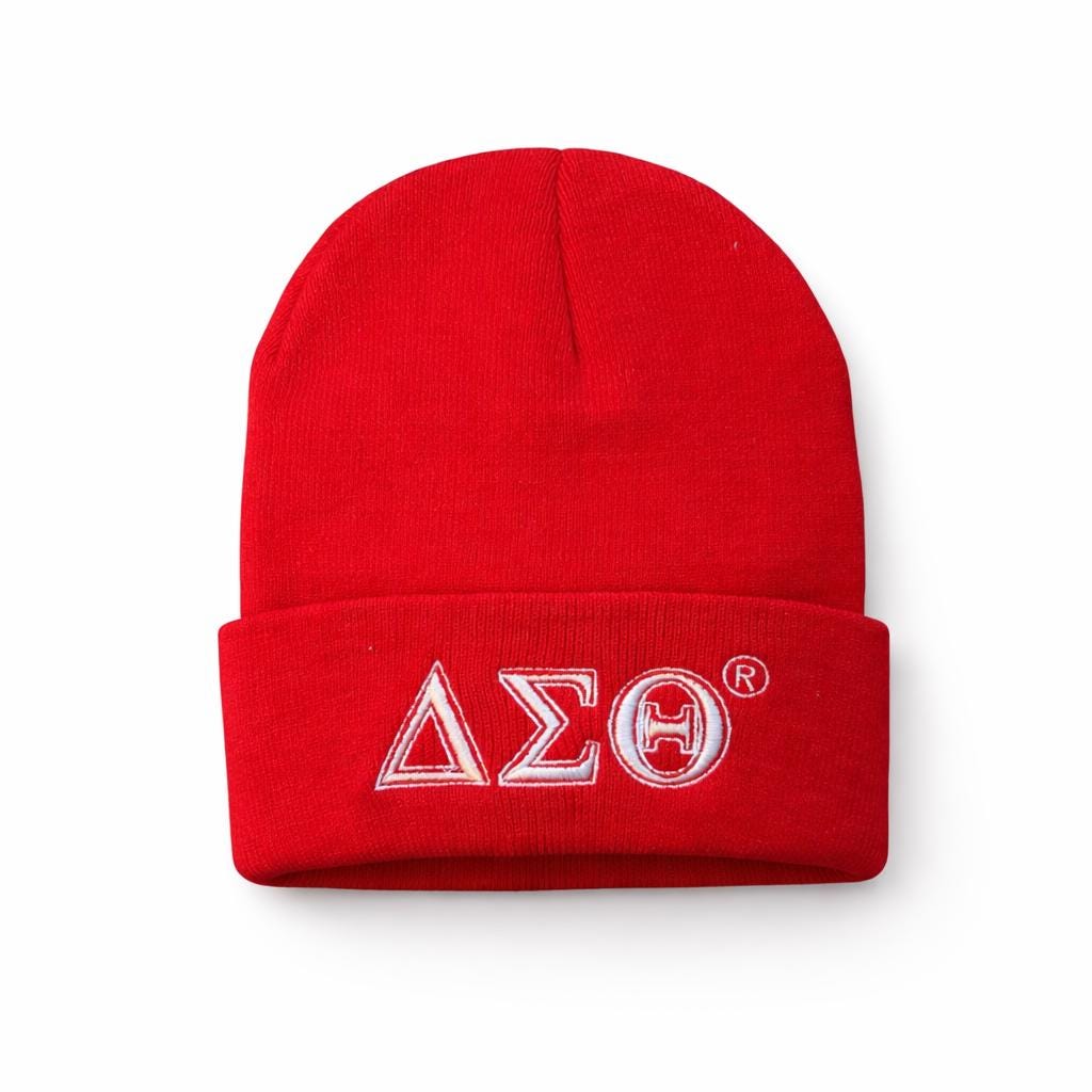 Delta Sigma Theta Embroidered Beanie Hat