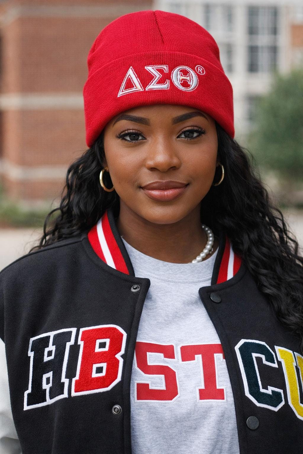 Delta Sigma Theta Embroidered Beanie Hat