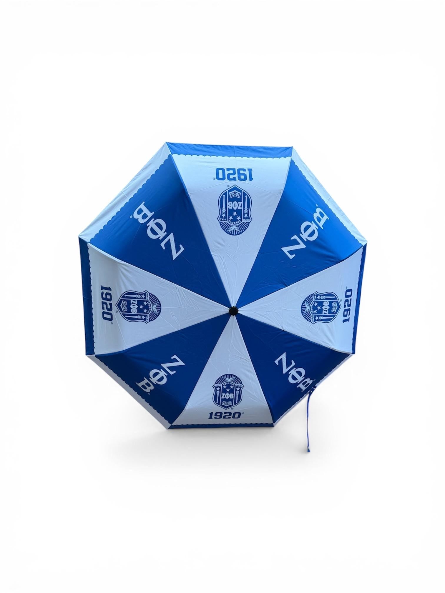 Zeta Phi Beta Umbrella 1920 | Blue White Sorority Umbrella | Greek Paraphernalia | ZPB Gift | Rain Umbrella | Line Sister Gift