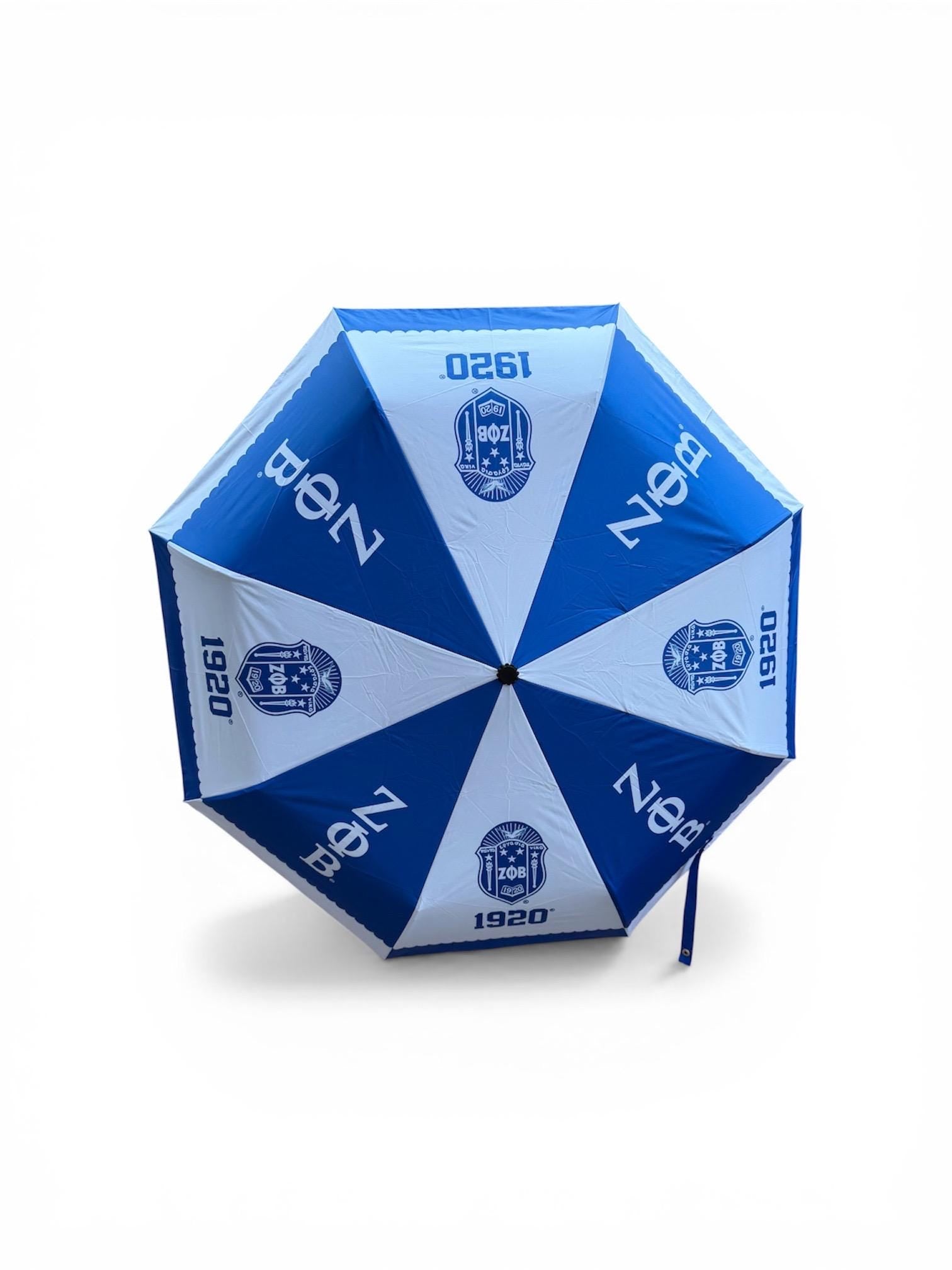 Zeta Phi Beta Umbrella 1920 | Blue White Sorority Umbrella | Greek Paraphernalia | ZPB Gift | Rain Umbrella | Line Sister Gift