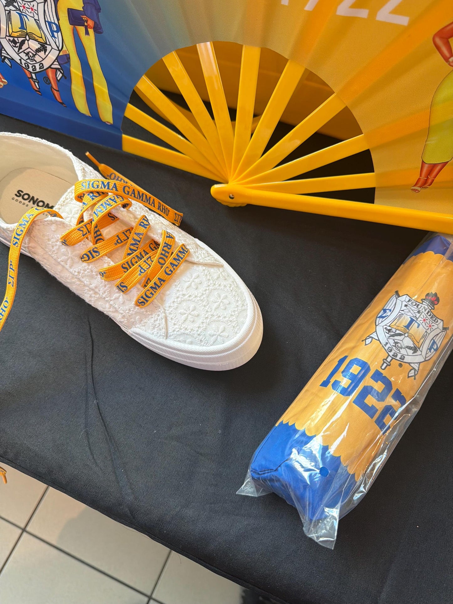 Sigma Gamma Rho Sorority Shoe Laces Royal Blue Gold 125x1.2cm