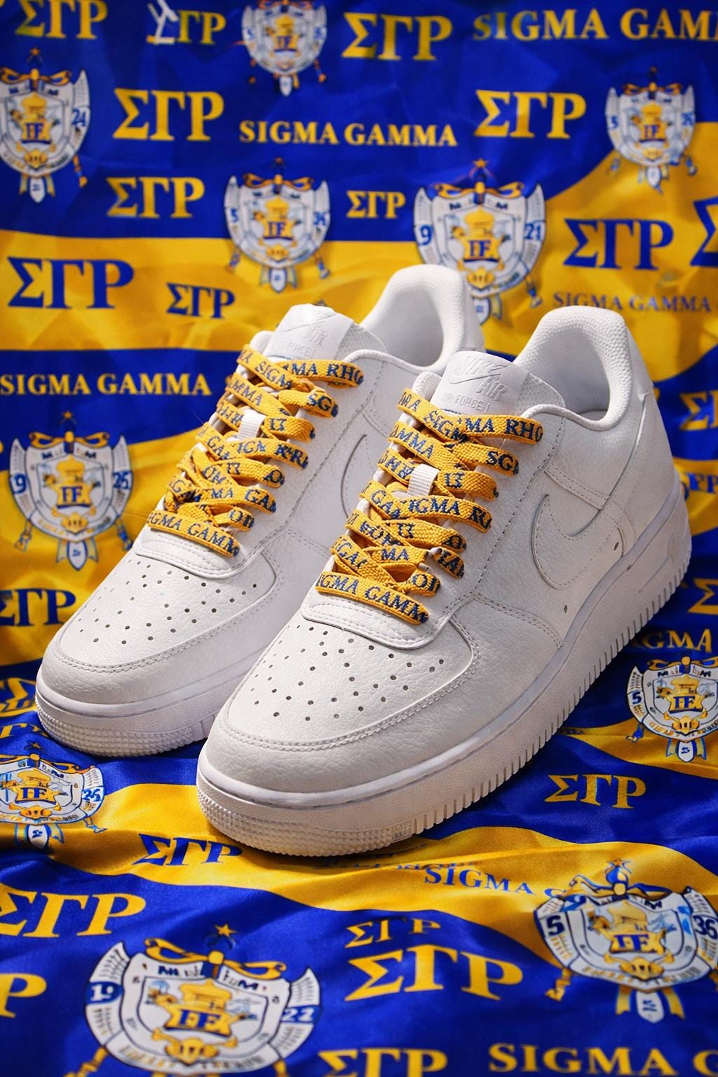 Sigma Gamma Rho Sorority Shoe Laces Royal Blue Gold 125x1.2cm