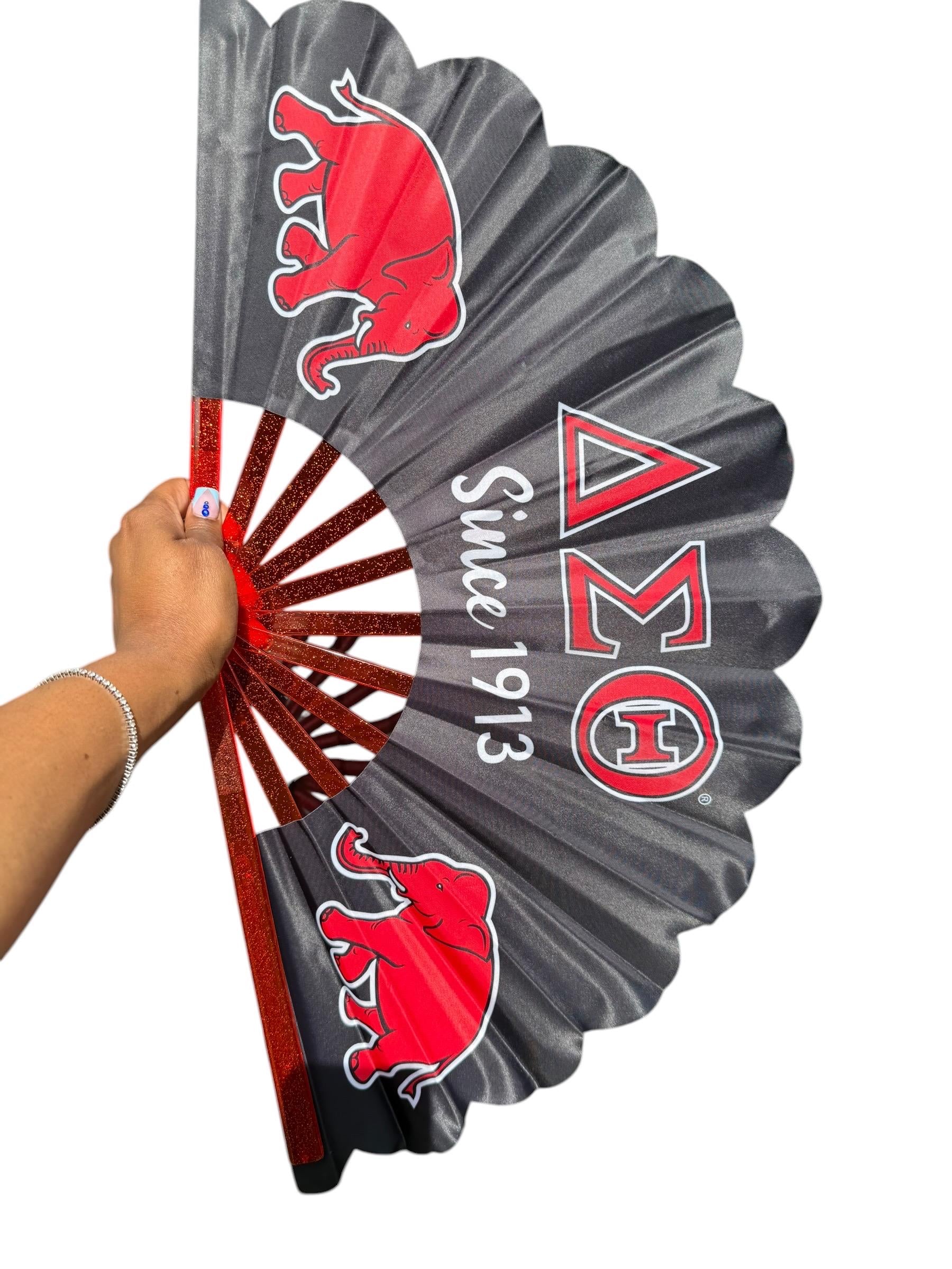 Delta Sigma Theta Elephant Folding Clack Fan