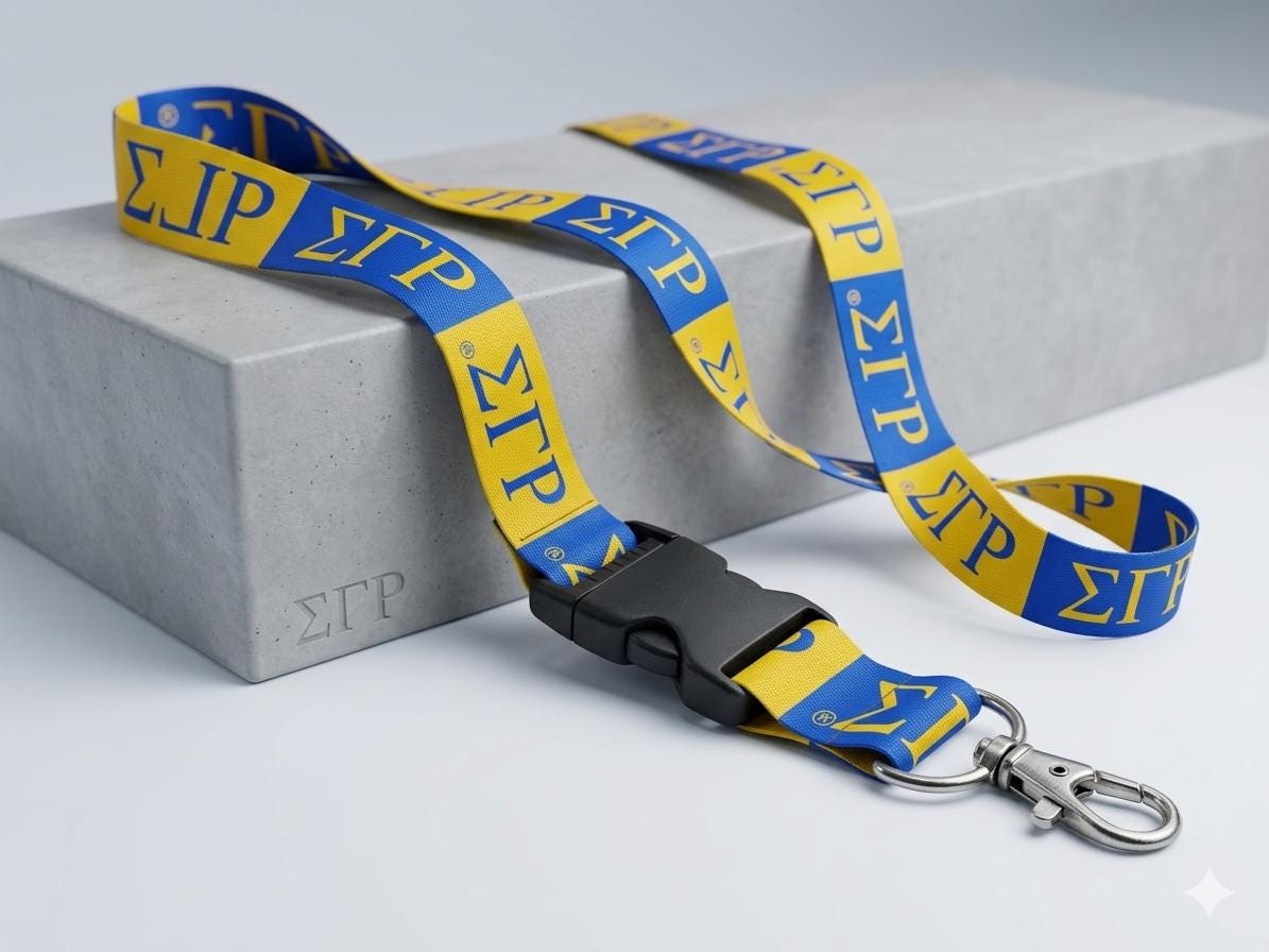 Sigma Gamma Rho Gold and Blue Lanyard