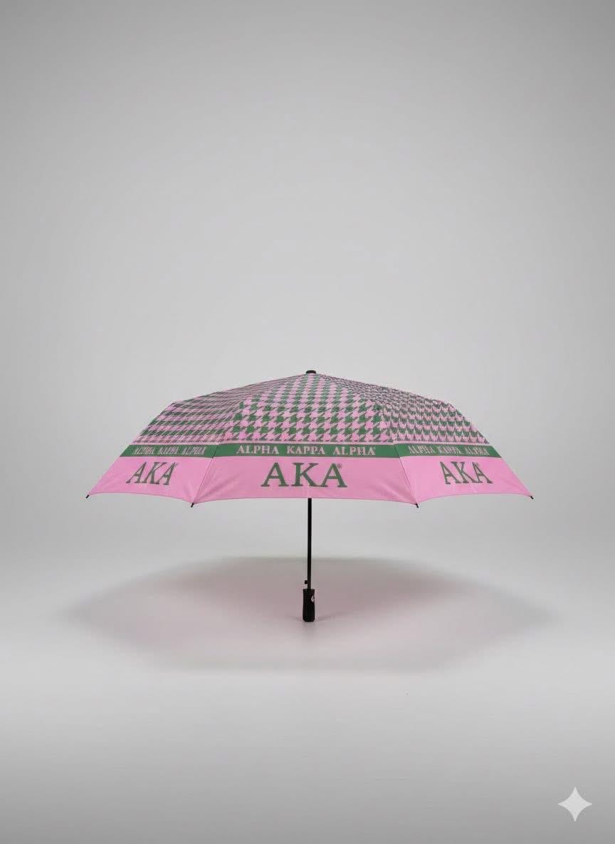 AKA Sorority Umbrella: Pink and Green Pretty Girl Energy 1908