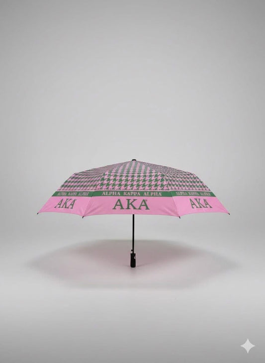 AKA Sorority Umbrella: Pink and Green Pretty Girl Energy 1908