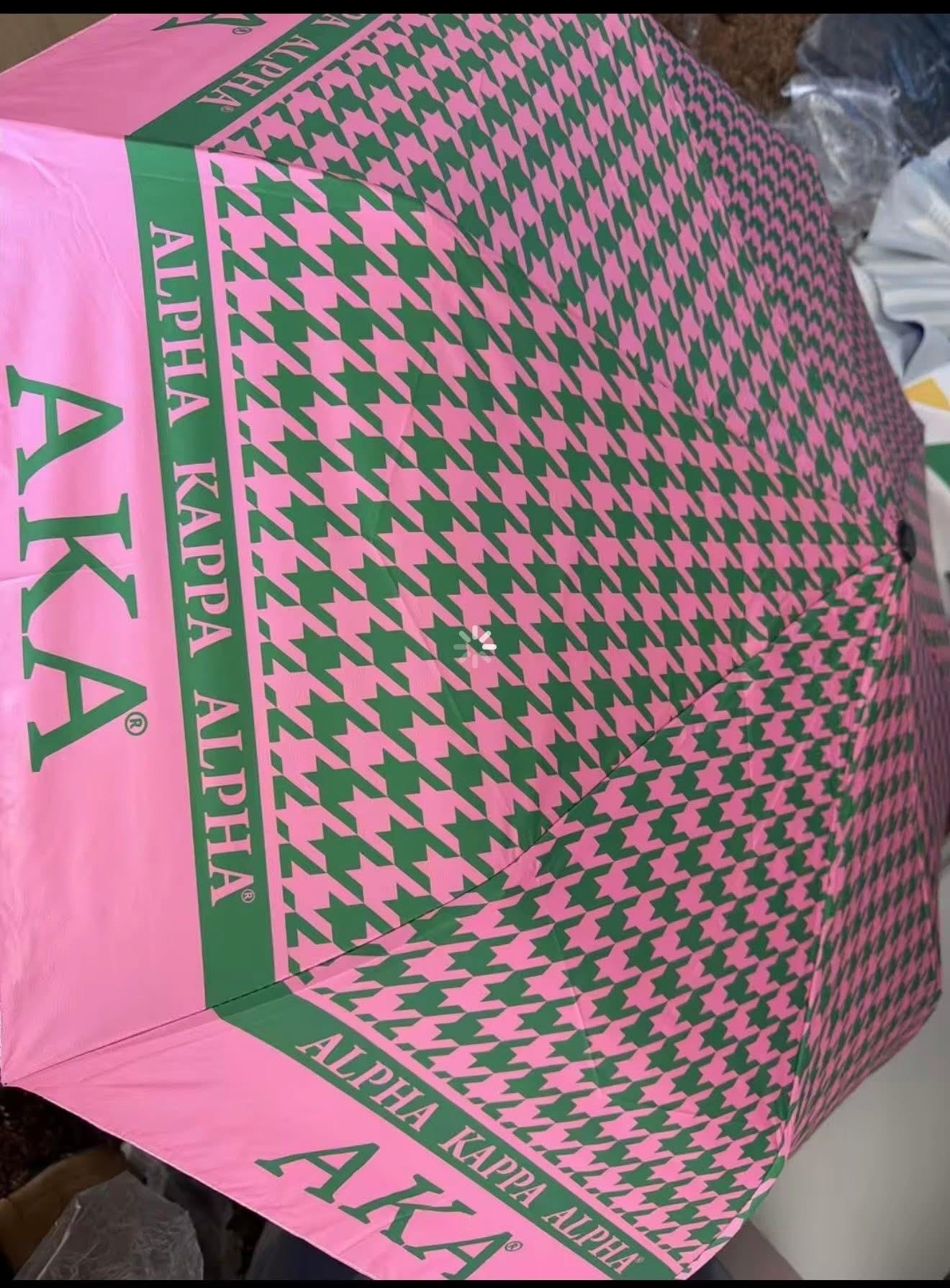 AKA Sorority Umbrella: Pink and Green Pretty Girl Energy 1908