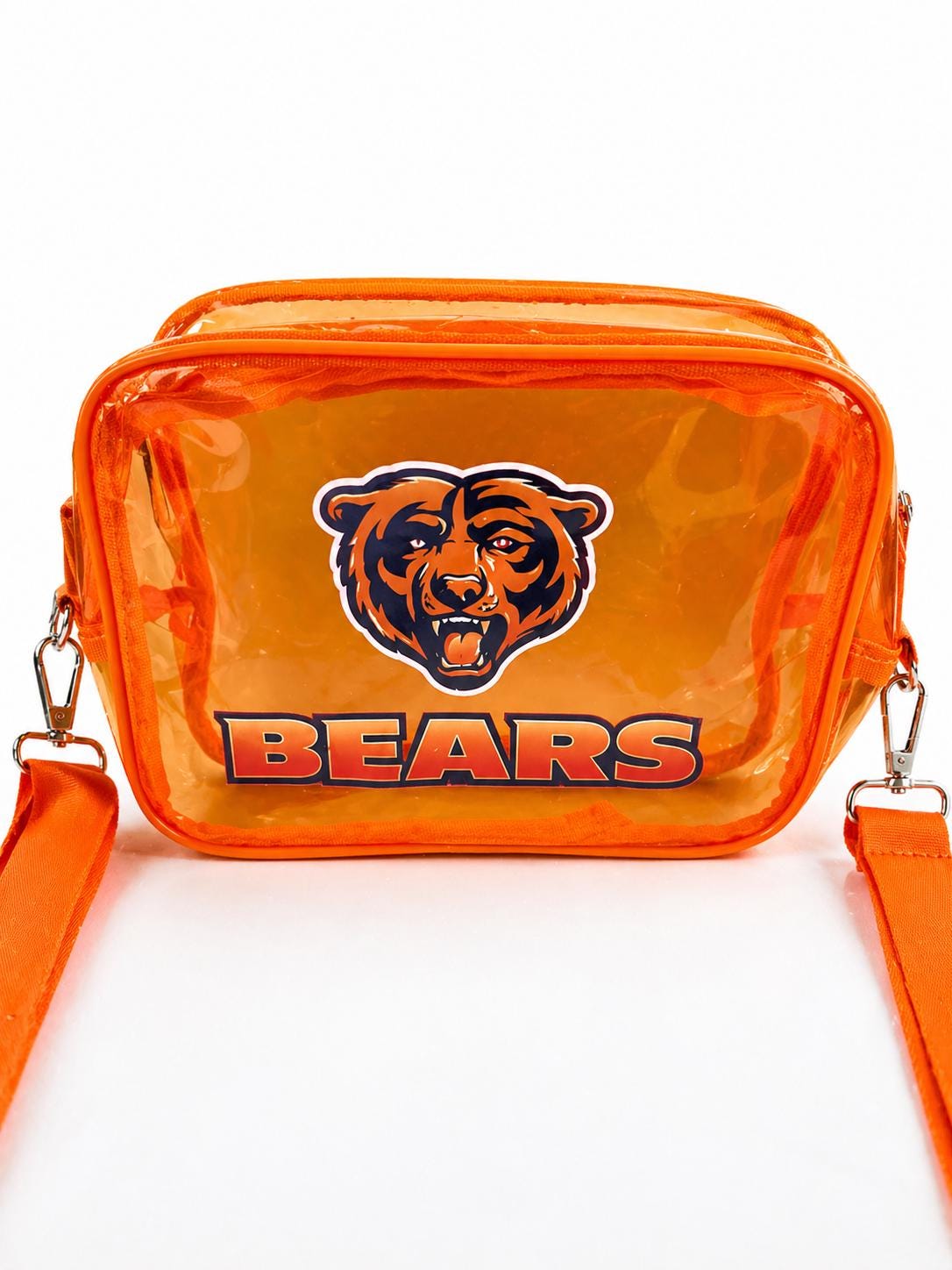 Chicago Bears Orange Transparent Cross-Body Bag