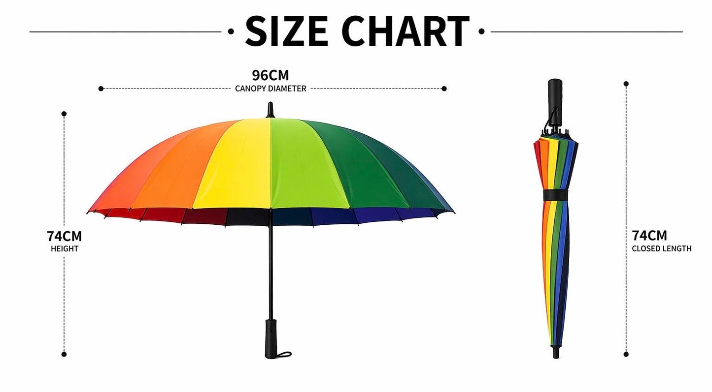 Rainbow Umbrella | Colorful Large Umbrella | Pride Umbrella |