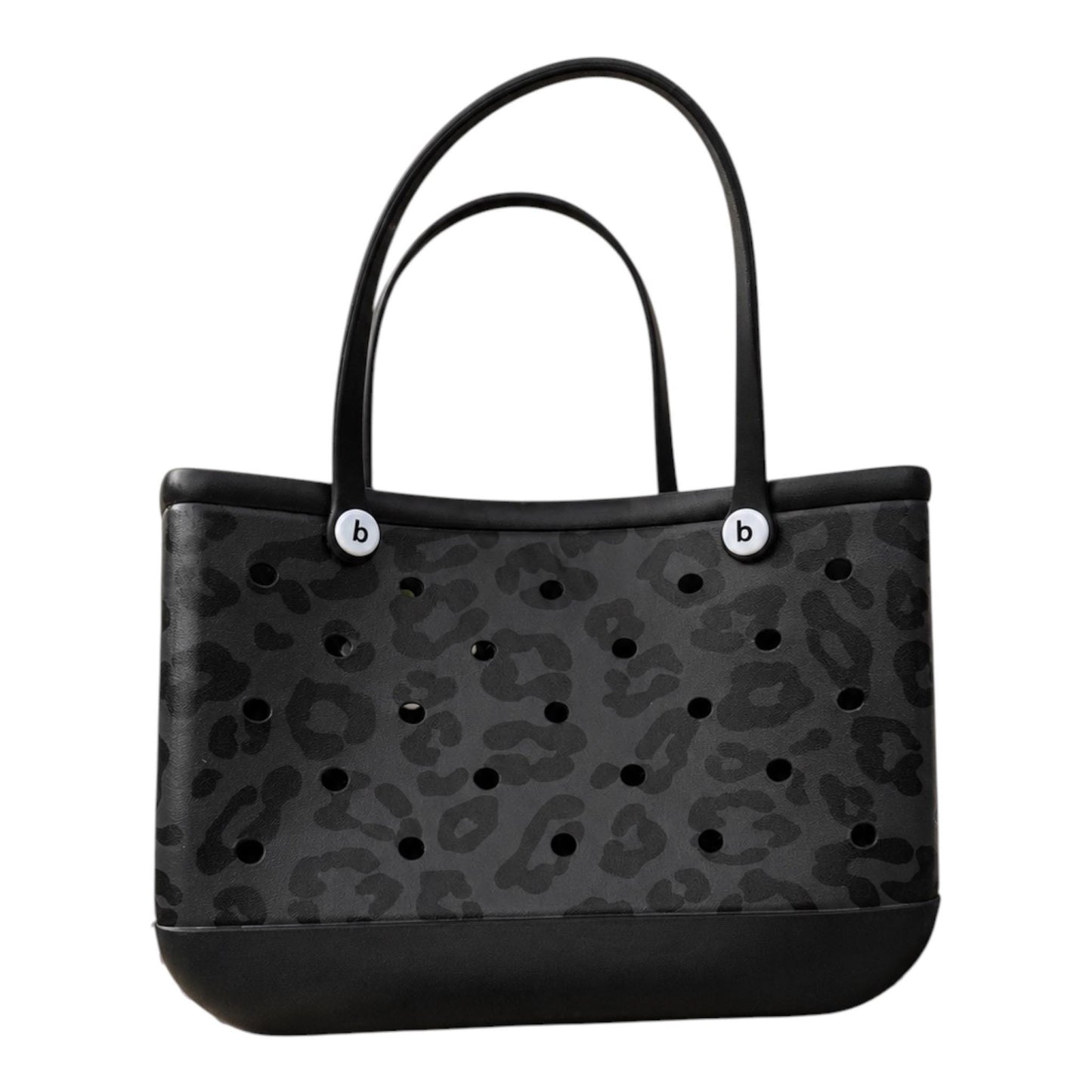 Large Black Leopard EVA Tote Bag