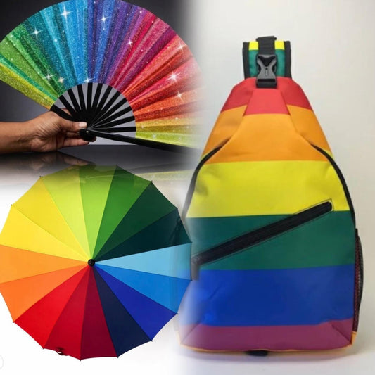 Pride Gift Set - Umbrella, Backpack, Fan