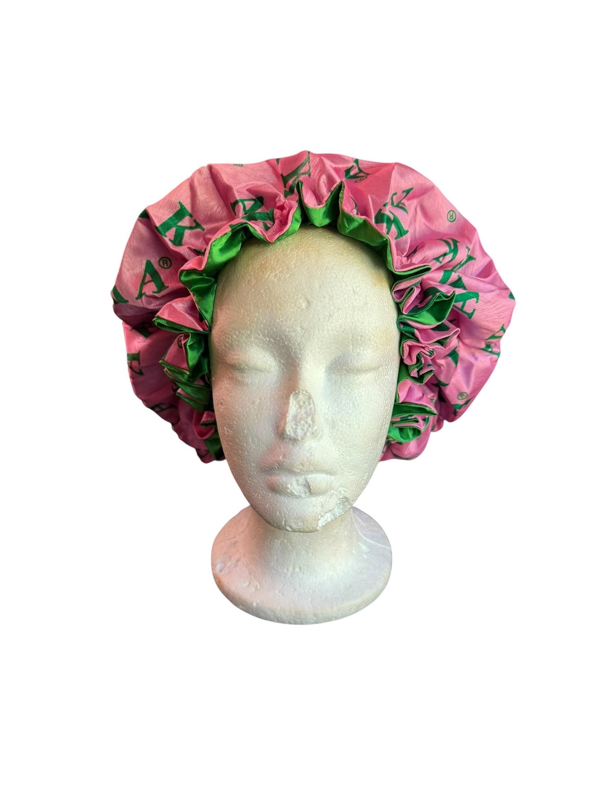 Sorority Satin Hair Bonnet, AKA Delta Zeta SGRho Bonnet, Pink Green Red Blue Greek Hair Wrap, Satin Sleep Cap, Sorority Gift